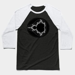 White - Linear Mandelbrot Baseball T-Shirt